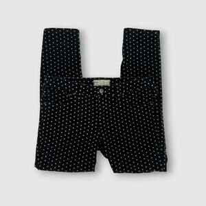 Free People Polka Dot Black Velvet Pants Size 28